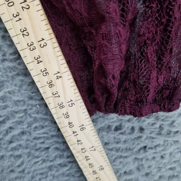 Style & Co Shirt Womens 3X Purple Layered Lace Smocked Scoop Neck Blouse - Picture 8 of 10